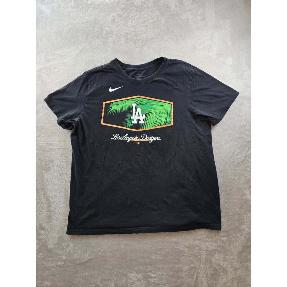 Los Angeles Dodgers T Shirt Mens XL Black Nike Palm Tree MLB‎ Baseball *Read